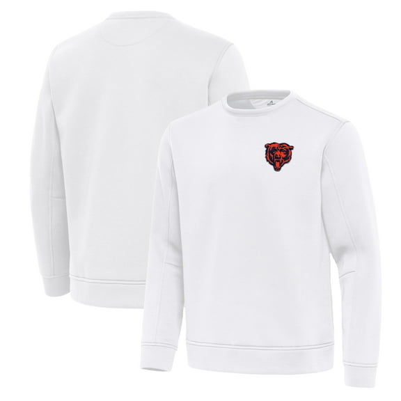 Men's Antigua White Chicago Bears Relevant Lightweight Pullover Sweatshirt