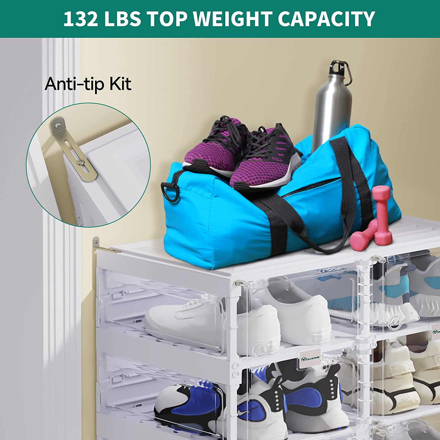 Easy Assembly Portable and Foldable Shoe Organizer Storage Box with Ma –  SPS FURNTIURE
