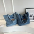thumbnail image 5 of JennyShop  Denim Canvas Bag, Casual Handheld/Shoulder Carryall Bag, Hot Sale Large Capacity Tote - Niche Artistic Shopping Bag,, 5 of 7