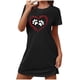 thumbnail image 2 of Camisón corto de mujer, vestido de largo medio con estampado de moda, camisón corto extragrande de mujer, camisón de manga corta con estampado de pecho a la moda, camisón de mujer, 2 of 5