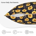 thumbnail image 5 of Zufioo Royal Blue Plaid Sunflower Print Velvet Border Throw Pillow Cover, Zipper Throw Pillow Protector for Cushions Sofa Bedroom Home Decorations-20"x20", 5 of 8