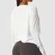 thumbnail image 3 of Camisa de entrenamiento de manga larga para mujer, ajuste holgado, agujero para el pulgar, fluido, elástico, yoga, atlético, casual, 3 of 5