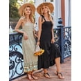 thumbnail image 3 of Vestido de verano Zeagoo Black Maxi Flowy con bolsillos para mujer, 3 of 5