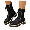 thumbnail image 6 of UngA Combat Boots Womens Ankle Boots Lace-Up Platform Lug Sole Womans Boots Black,Size 7, 6 of 7