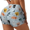 thumbnail image 2 of Xecao Elephant Tree Print Workout Shorts for Women Soft Smooth Gym Yoga Scrunch Active Tennis Workout Running Shorts, 2 of 9