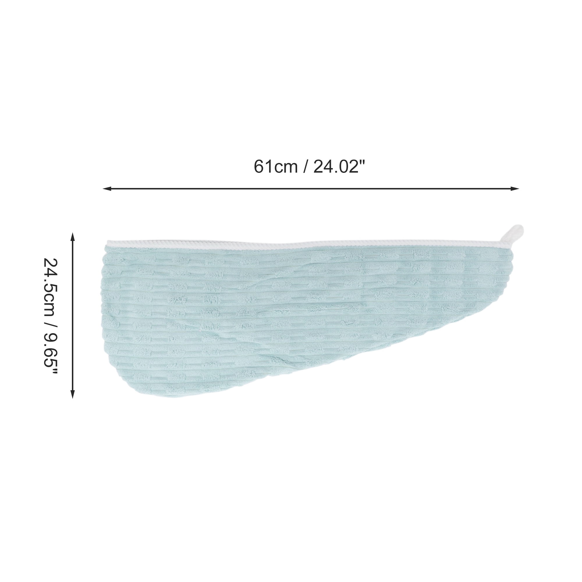Unique Bargains 1pc Classic Water-absorbent Coral Fleece Hair Towel 24.02"x 9.65" Blue
