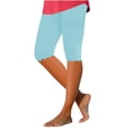 thumbnail image 3 of HAJWOH Capri Leggings for Women Elastic Waist High Waist Knee Length Leggings Stretch Summer Lightweight Pants Athletic Running Workout Yoga Pants, 3 of 6