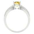 thumbnail image 4 of Clara Pucci 14K White Gold Solid Gold Citrine Solitaire with Accents Anniversary Ring for Women - 1.27 cttw Round Cut, 4 of 8