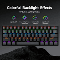 thumbnail image 4 of Mechanical Gaming Keyboard,Rainbow RGB Backlit Gaming Wired Keyboards Compact Mini 61 Keys Portable 60 Percent Mechanical Keyboard with Black Keycaps,for Windows Laptop PC Linear Blue Switch, 4 of 7