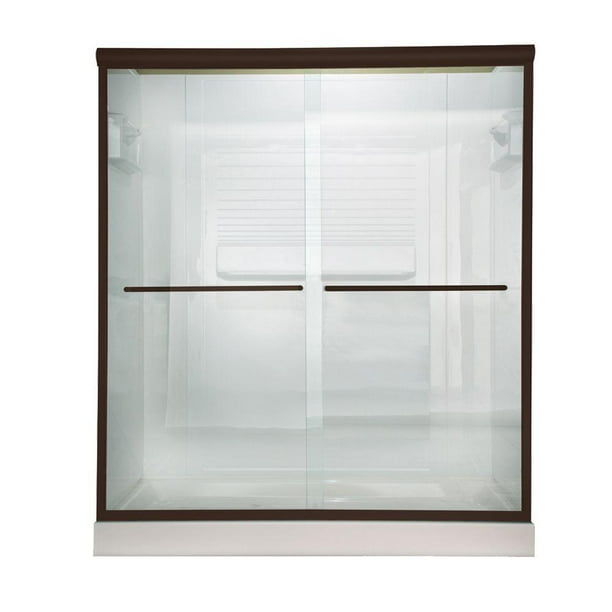 Euro Frameless Clear Sliding Shower Door Frame Finish Oil Rubbed Bronze Opening Size 56 60 Com Euro Frameless Clear Sliding Shower, Oil For Sliding Glass Door