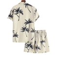 thumbnail image 5 of CHUMUD Men's Hawaiian Matching Set Summer Outerwear Beach 2 Piece Vacation Outfits Tropical print Shirts and Shorts, 5 of 6