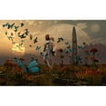 thumbnail image 2 of An astronaut is greeted by a swarm of butterflies on an alien world Poster Print, 2 of 2