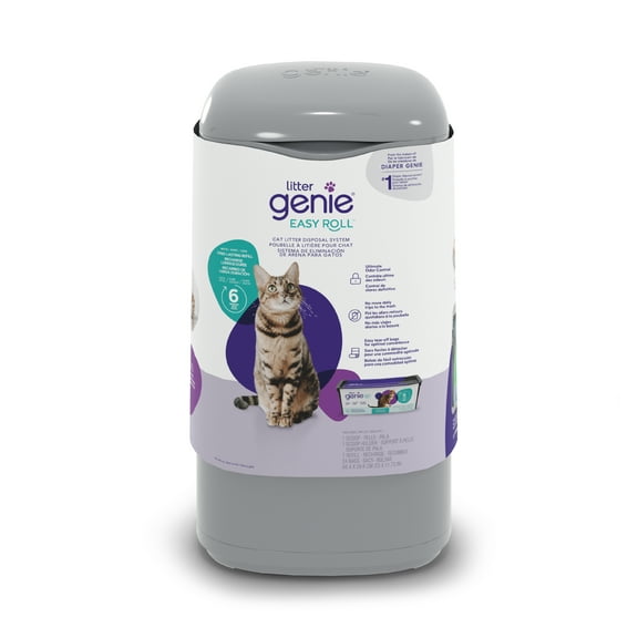 Litter Genie Easy Roll Cat Litter Disposal Pail, Odor Control, Includes Refill Bags & Scoop