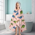 thumbnail image 6 of Pink Dinosaur and Rainbow Pattern Hooded Bath Towel，60"x35" for Ages 3 To 12 Kids, Quick Dry Lightweight Soft Microfiber Hood Beach Towel Cover Up for Kids, 6 of 7