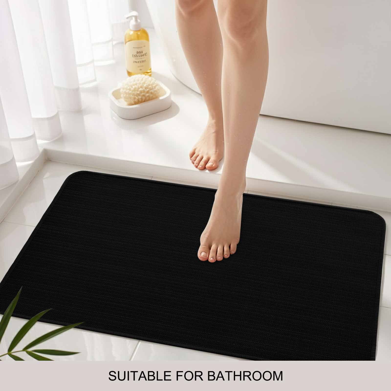 Black Doormat Outdoor Entrance 20"x31.5", Solid Color Farmhouse Black Absorb Moisture Dirt Door Mats, Non-Slip Rubber Backing Floor Mats Indoor, Low-Profile Front Door Rugs