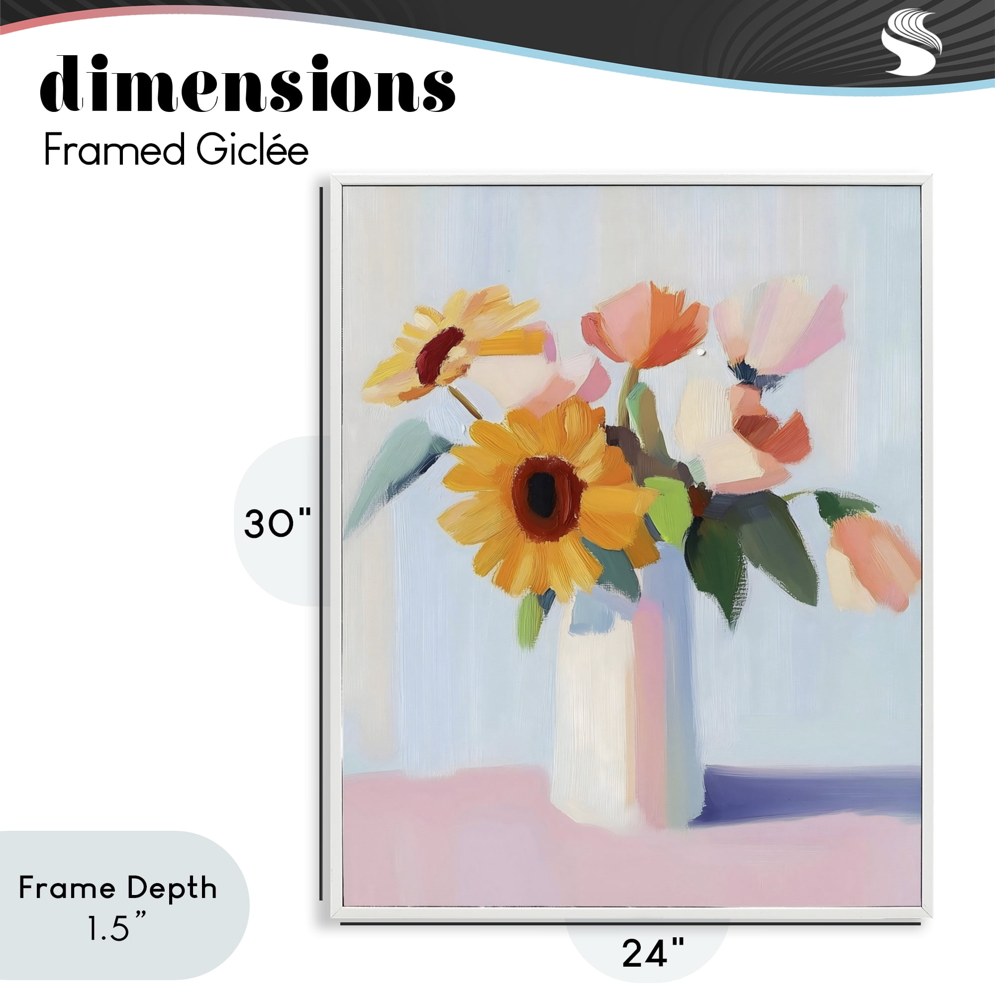Stupell Industries Sleek Vase Bouquet White Framed Giclee Art, design by The Prints Vibe