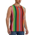 thumbnail image 2 of Pofeuu Mexican Serape Blanket Stripes Print Men's Muscle T-Shirt, Sleeveless, Muscle Tank, Classic Muscle Tee Top For Men Casual Sleeveless Muscle T-Shirt Trendy Clothes-Medium, 2 of 7
