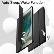 JETech Case for iPad 9.7-Inch (6th/5th Generation, 2018/2017) with Pencil Holder, Slim Tablet Cover with Soft TPU Back, Auto Wake/Sleep (Black)