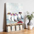 thumbnail image 3 of Canvas Wall Art Beach Seagull Canvas Art Print Nautical Watercolor Ocean Seagull with Sunglasses Sneakers Pictures Wall Decor for Living Room Artwork Decorations Framed Ready to Hang 12"x16", 3 of 9