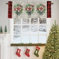 thumbnail image 4 of Valances for Windows Pentagram Bird on Wood Board Rod Pocket Short Curtain for bathroom living room bedroom Red Black Plaid 1 Panel 54x18in, 4 of 7