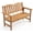 Natural, variant on Outdoor Poly Lumber Patio Bench, 2-Seat Slatted Garden Loveseat for Porch, Yard, Park & Backyard, Black/Blue/Natural