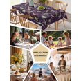 thumbnail image 5 of Purple Dinosaur Table Cloth, Waterproof Tablecloth for Square Tables, Vintage Letters Farm Animals Reusable Washable Fabric Table Cover for Restaurant Kitchen Dining Tables 60"x60", 5 of 9