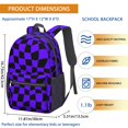 thumbnail image 3 of Purple and Black Wavy Checkered Pattern 17" School Backpacks for Teens,Waterproof Oxford Fabric,S-Shape Padded Straps for School,Travel,Hiking,Camping, 3 of 6