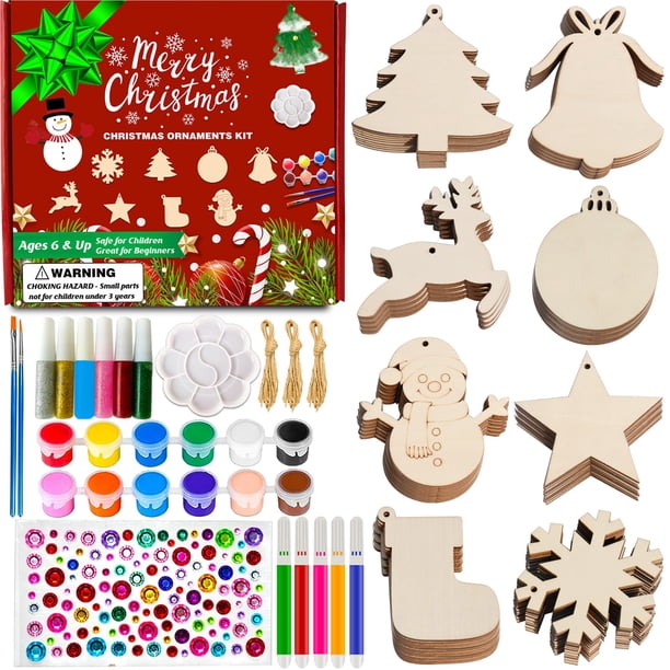 Kit de adornos navideños para manualidades Golabarell con láminas de madera