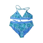 Splendid Graffiti Reversible Triangle Swim Set, blue, Size 16