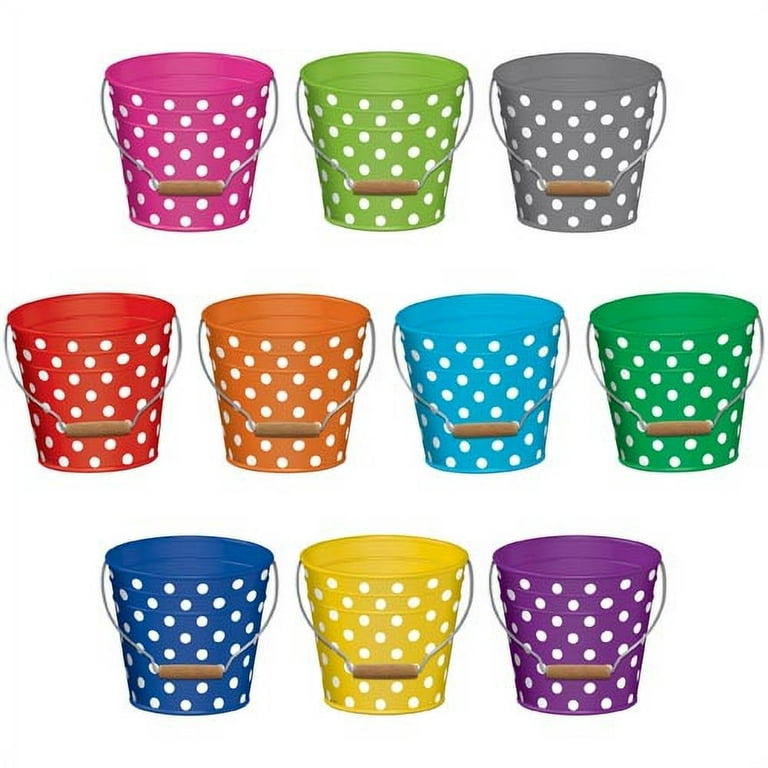 Teacher Created Resources Polka Dot Buckets Accents, 6 Inches, Pack of 30 