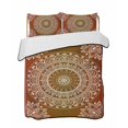 thumbnail image 2 of Orange Boho Twin Size Down Alternative Comforter, Lightweight Comforter Quilt Bedding Set with Pillow Shams Country Vintage Ethnic Abstract Geometric All Seasons Bed Comforter Duvet Insert 68"x86", 2 of 7