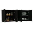 thumbnail image 5 of Black Particleboard 150" Wall Cabinet For Kitchen Storage Industrial With Two Shelves, Functional, 5 of 7