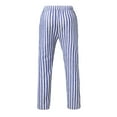 thumbnail image 6 of MRULIC jeans for men Linen And Cotton Waist Casual Men's Striped Breathable Loose Trousers Men's pants Men Casual Pants Dark blue + M, 6 of 7