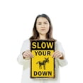 thumbnail image 3 of Slow Your ___ Down 11 Inch x 17 Inch Novelty Plastic Sign Durable Weatherproof UV Protected Perfect for Driveways Roads Fun Gift for Neighbors Crafted in the USA, 3 of 5
