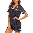 thumbnail image 2 of EKOUAER Women's Pajama Sets 2 Piece Short Sleeve Button Down Tops and Pants Pj Set V Neck Sleepwear Loungewear Chest Pocket, 2 of 4