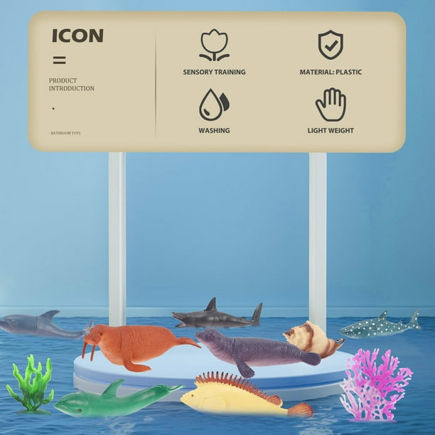 Set Educativo De 12 Figuras De Animales Marinos + Tarjetas De Introducción – Aprendizaje Interactivo Para Niños – Regalo Para Aula Y Hogar