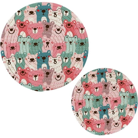 

Tangkunup Bear Trivets Pot Holders Set of 2 Decoration Potholders for Kitchens Pure Cotton Thread Weave Trivets Hot Pads for Kitchens Coasters Placemats Spoon Rest for Cooking
