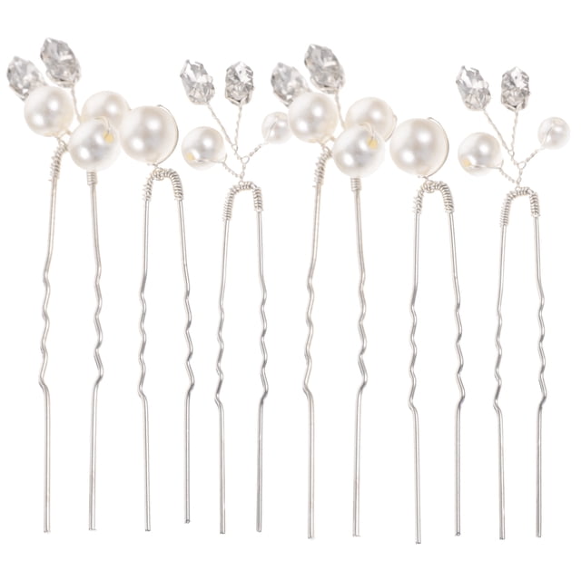 6 Pcs Épingles à Cheveux Décor Perles en Strass Mariage Accessoires pour Cheveux de Mariée Mariage