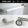 thumbnail image 2 of 5-Piece Bathroom Hardware Set Brushed Nickel, Towel Rack Set Stainless Steel Wall Mounted - Include 23.6 in Bath Towel Bar, 2 Robe Towel Hooks, Toilet Paper Holder and Towel Ring, 2 of 5