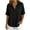 Black, variant on Women's Casual Solid Color Short-Sleeve Collared Button & Snap Top