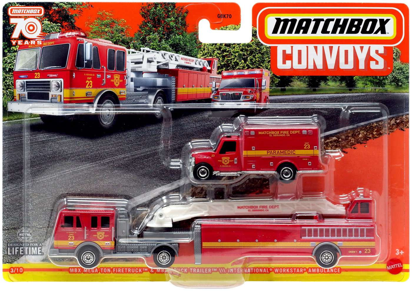 Matchbox Convoys MBX Mega Ton Firetruck & MBX Truck Trailer with ...