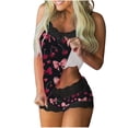 thumbnail image 1 of Conjunto de Pijamas de Mujer Pantalones Cortos Encaje sin Mangas Tanque Empalme Pijamas Casuales Conjunto de Pijamas Suaves para Mujeres, 1 of 8