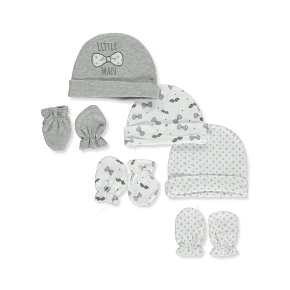 Duck Duck Goose Baby Boys' 6-Piece Gentleman Mittens & Caps Set - multi, one size