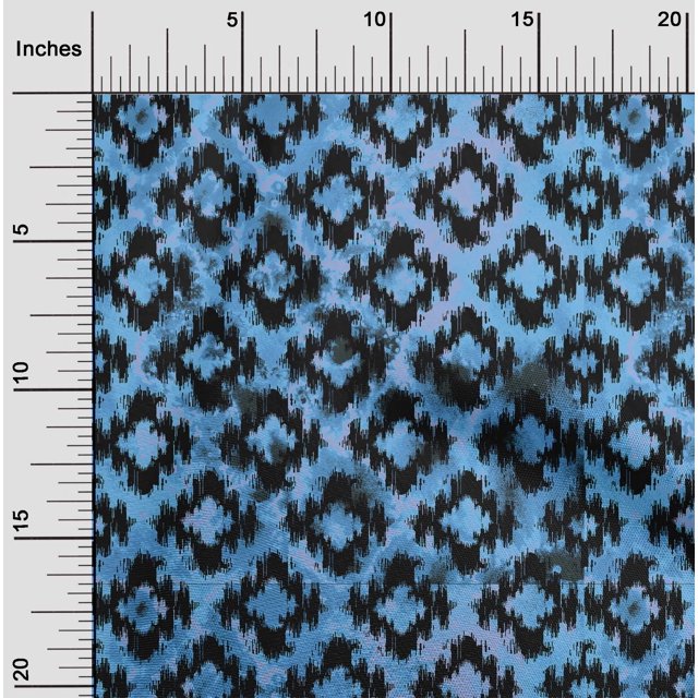 oneOone Rayon Medium Blue Fabric Paisley & Floral Craft Projects Decor Fabric Printed By The Yard 56 Inch Wide-TYQ