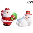 thumbnail image 1 of Bangcool 2PCS Christmas Resin Ornament Cute Mini Santa Ornament Holiday Desktop Decor, 1 of 10