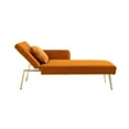 thumbnail image 2 of Velvet Upholstered Sofa Recliner, Adjustable Loveseat Sofa Bed with Gold Metal Legs, Leisure Sofa with Arm(Orange), 2 of 7