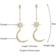 thumbnail image 2 of Pendientes largos colgantes para mujeres y niñas, bisutería de moda, bonitos pendientes colgantes de oro y plata, pendientes de luna, estrellas y sol., 2 of 5
