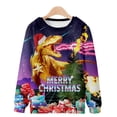 thumbnail image 2 of Pompotops Mode Décontractée pour Hommes Chandail de Noël Chandail en Molleton Impression 3D Manches Longues Col Rond Chandail Haut Chemisiers en Solde, 2 of 5