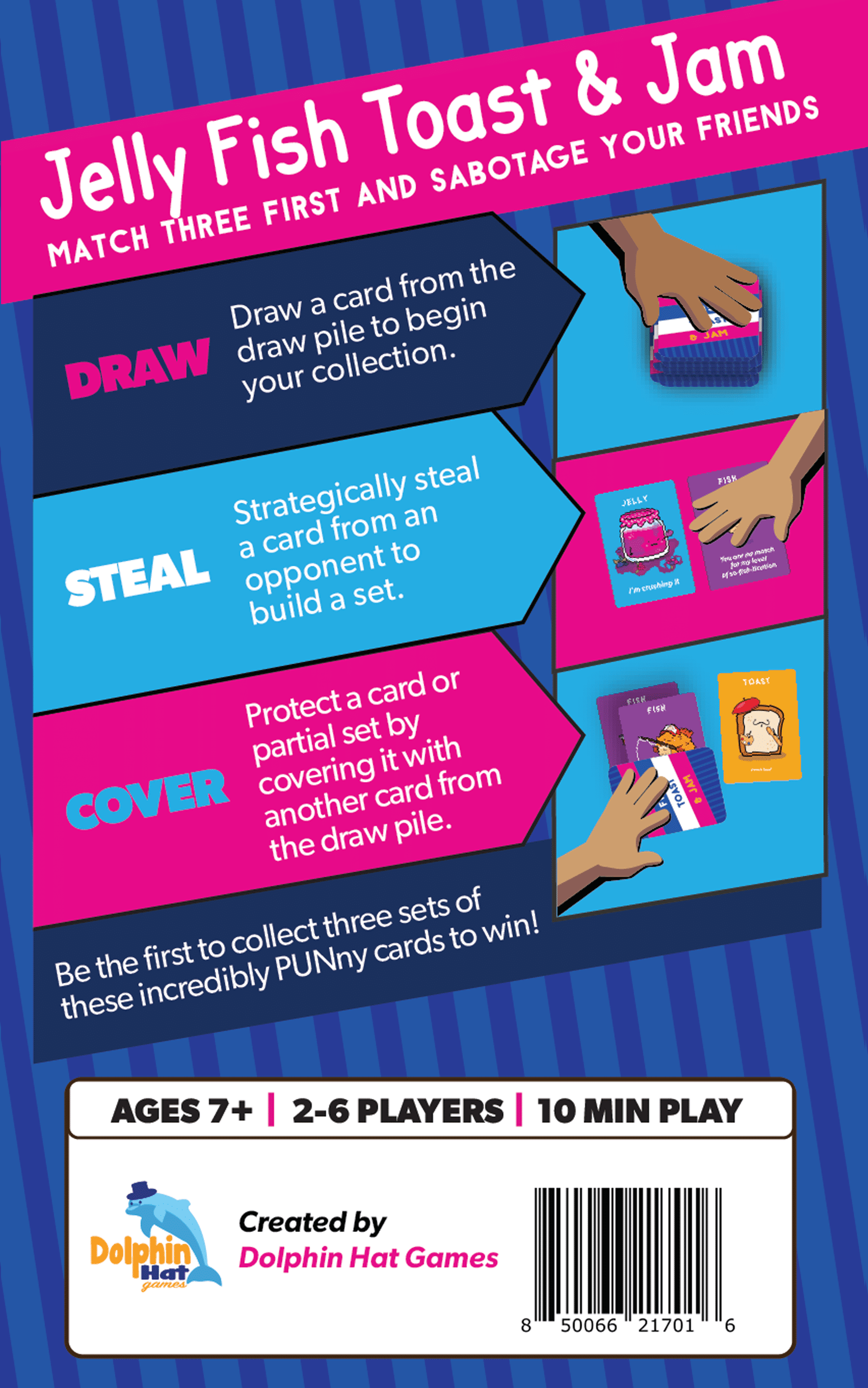 Jelly Fish Toast & Jam Wildly Entertaining Strategy Card Game for Family and Group Game Night | Easy to Learn and Play with 10 Minute Rounds | Fun for Kids, Teens, Adults, and Families | 2 - 6 Player