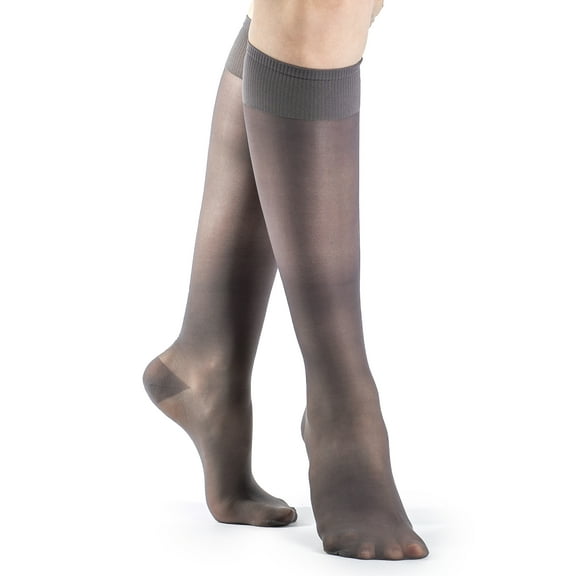 Sigvaris Well Being 120 Women's 15-20 Closed Toe Knee High Compression Stockings Charcoal A